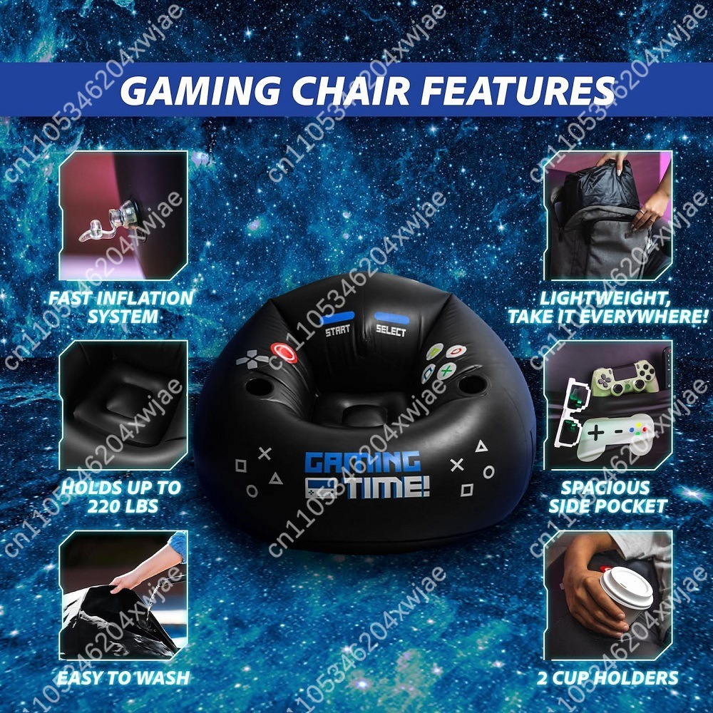 Home Office Furniture - Cadeira Inflável para Jogos com Porta-Copos