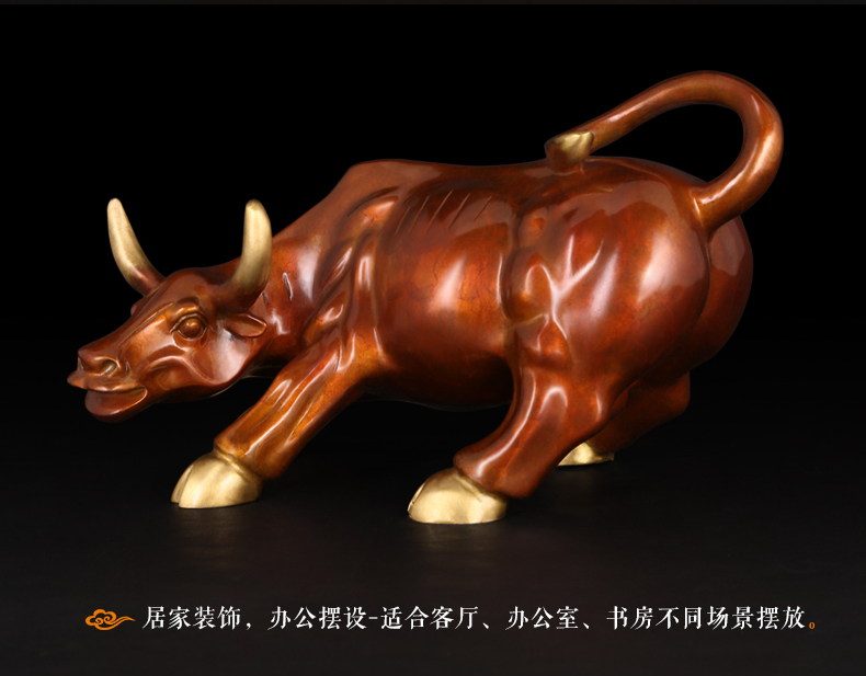 Home Office Marketing - Escultura de bronze de Touro da