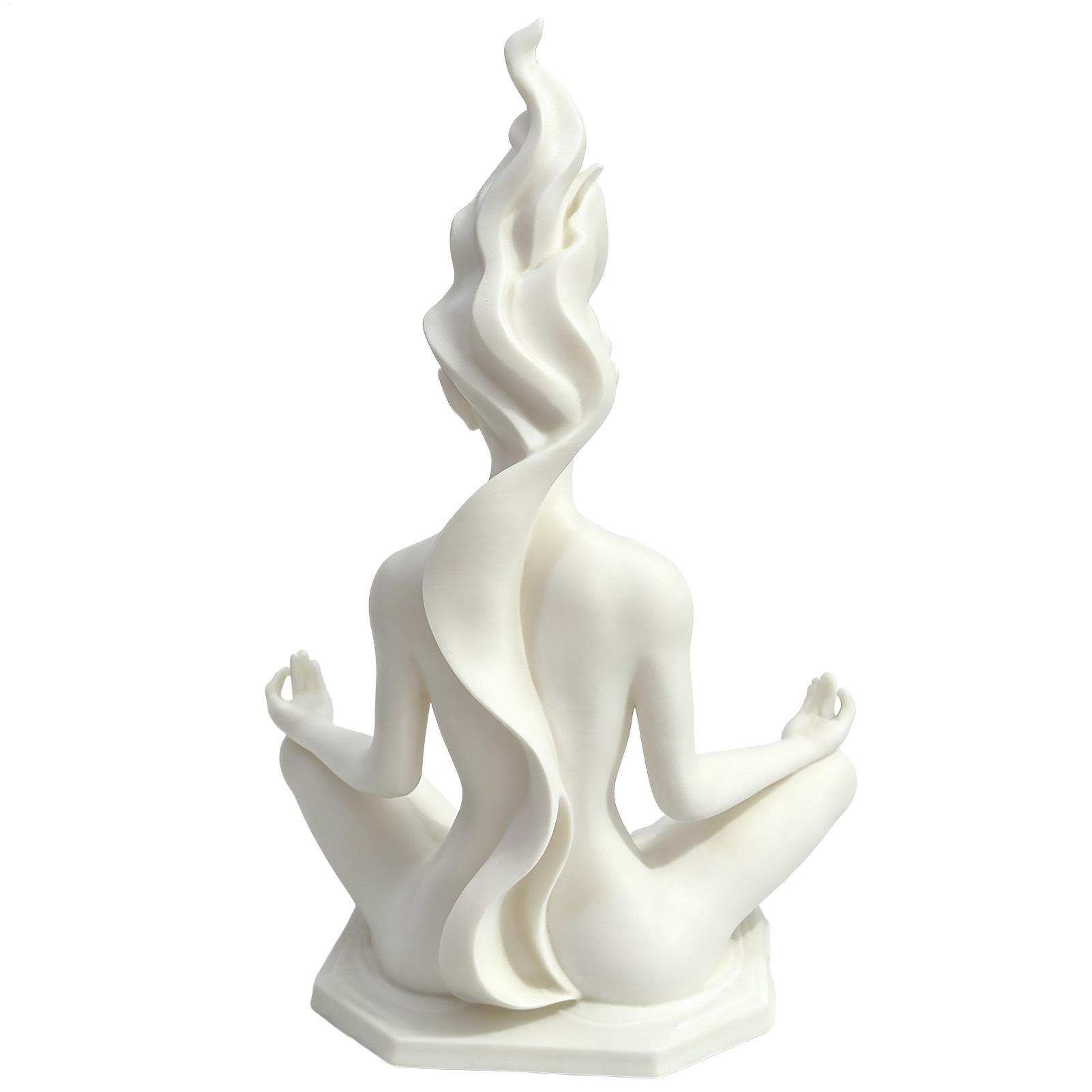 Home Office Yoga Room - Escultura Abstrata de Mulher Praticando Yoga