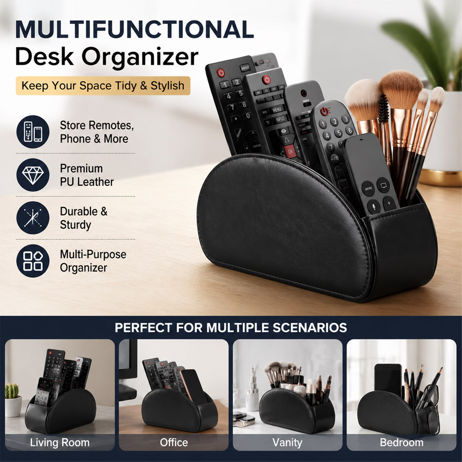 Home Office Jobs - Organizador de Mesa em Couro PU