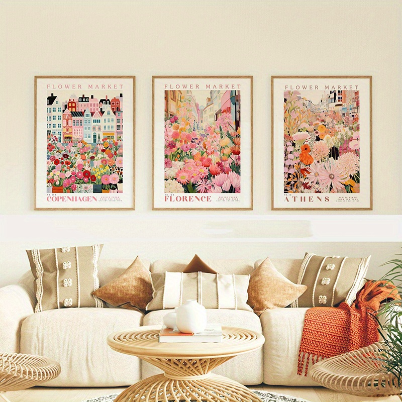 Home Office Marketing - Conjunto de 3 Pôsteres de Arte