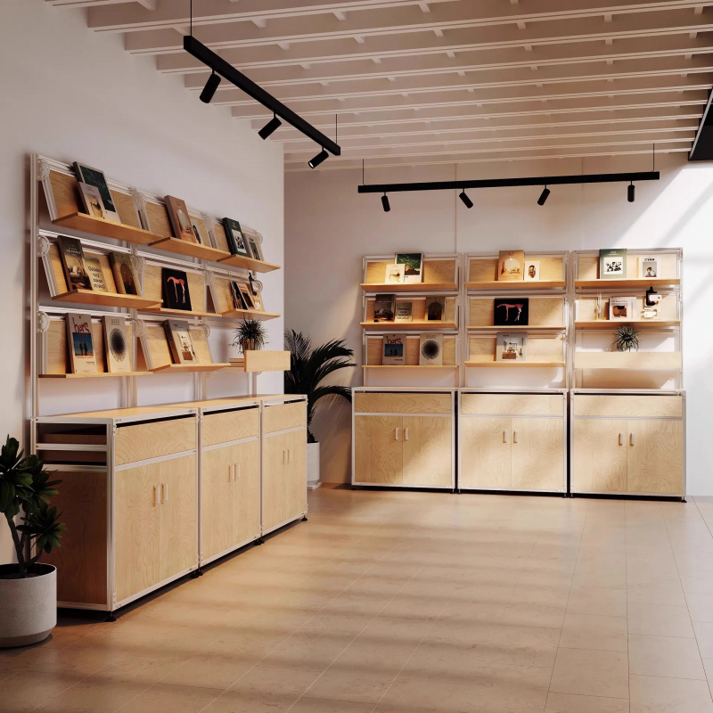 Home Office Furniture - Móveis para Cafeteria Modernos: Estante Expositora