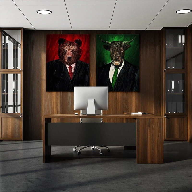 Neon Bulls & Bears Mercado de  - Home Office Marketing avaliação e preço