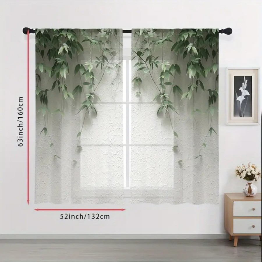 2PCS Cortina Transparente com  - Home Office Minimalist avaliação e preço